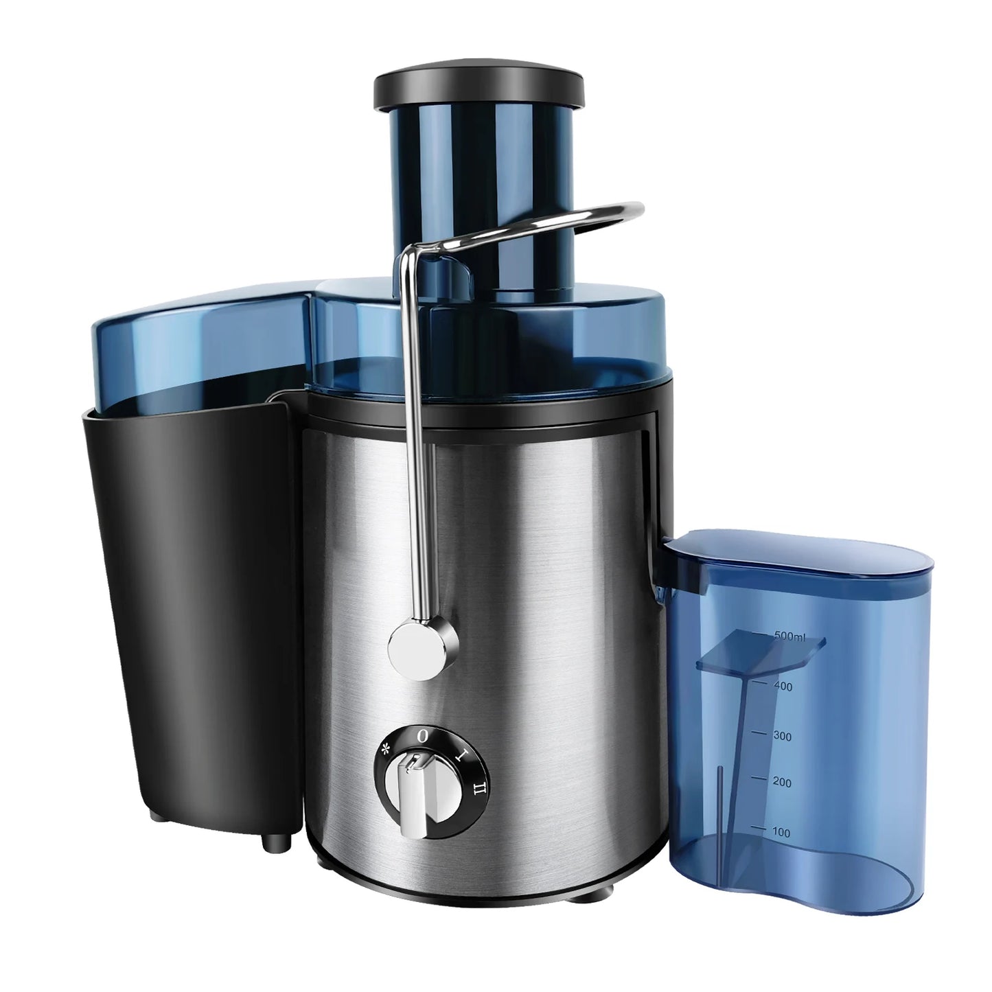 Juicer Machine, Feed Chute for Fruits, Vegetables & Citrus, 2-Speed Centrifugal Juice Extractor, 500ML Capacity