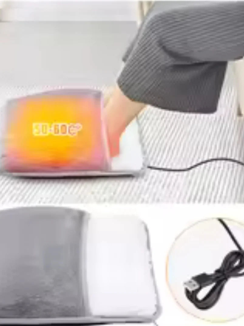 Winter Electric Foot Heating Pad Soft Plush USB Charging Washable Foot Warmer Household Mat for Improved Sleeping