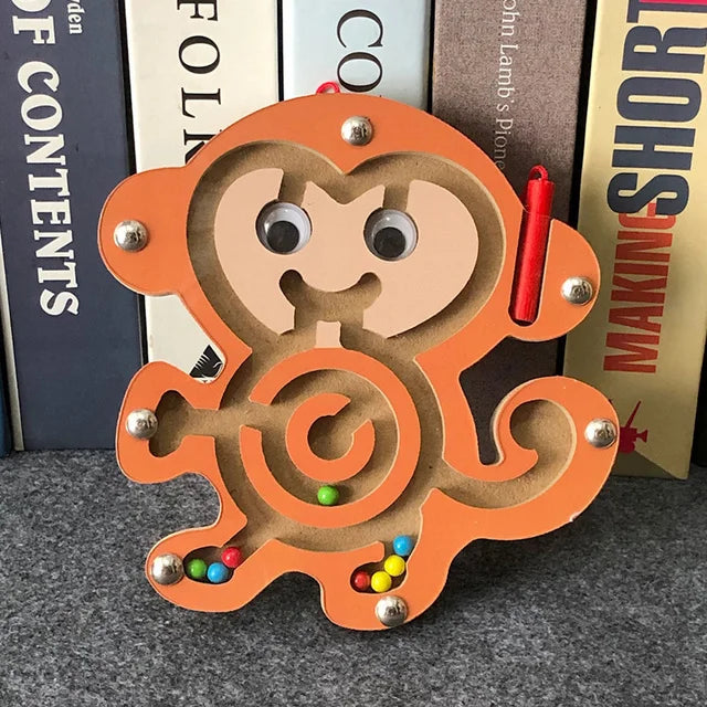Montessori Educational Toys Children Magnetic Track Maze Balance Board Wooden Puzzle Game Baby Toys