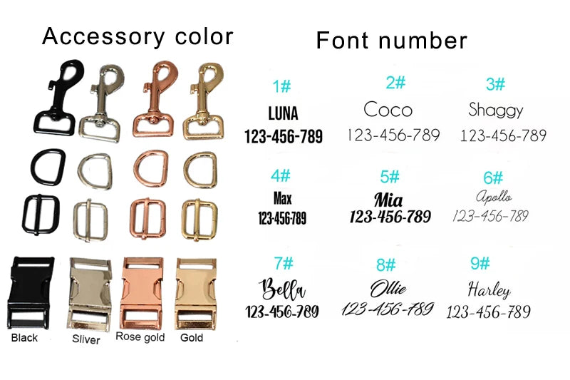 Personalized Metal Hardware Cat Collar And Leash Set with Bell Engraving ID Tag for Kittens Pet Accessories