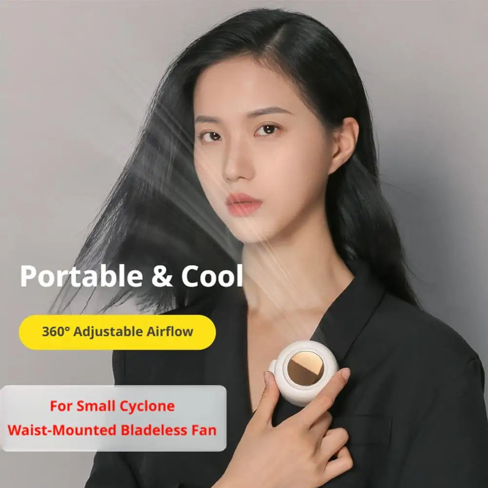 Whirlwind Leafless Mini Fan With Portable Button Design USB Charging Silent Portable Mini Fan For Home And Outdoor Travel