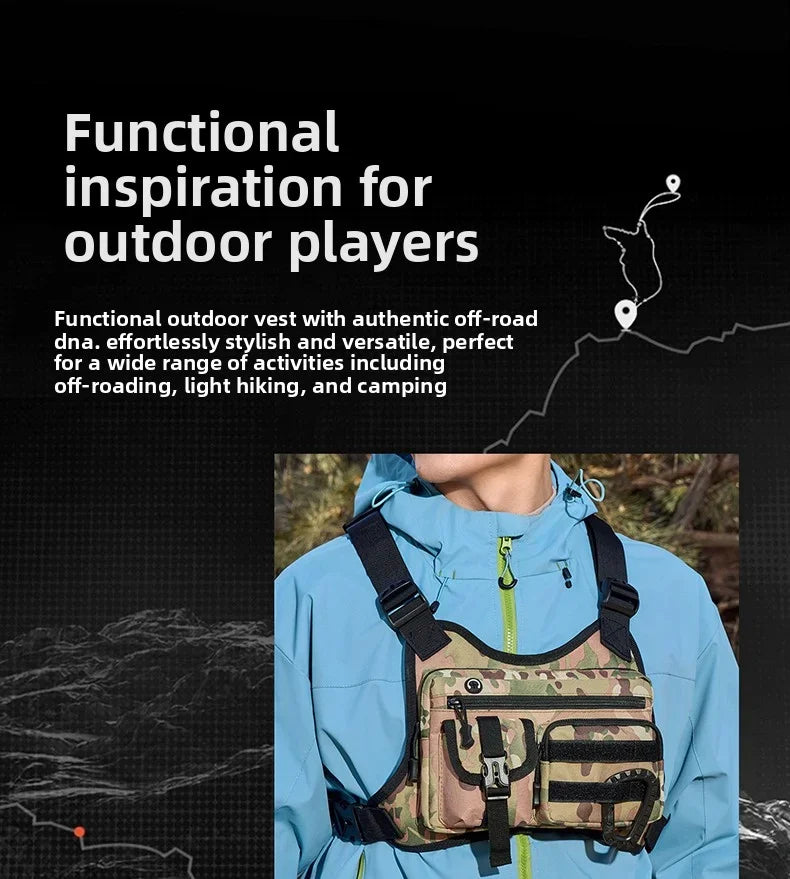 Outdoor Tactical Vest Multi-Functional Waterproof Wear-resistant Vest Backpack Men's Tactical Chest Bag for Hunting