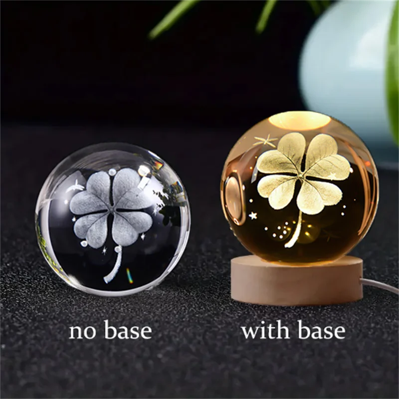 6cm 3D Crystal Ball Crystal Planet Night Light Laser Engraved Solar System Globe Astronomy Birthday Gift Home Desktop Decoration