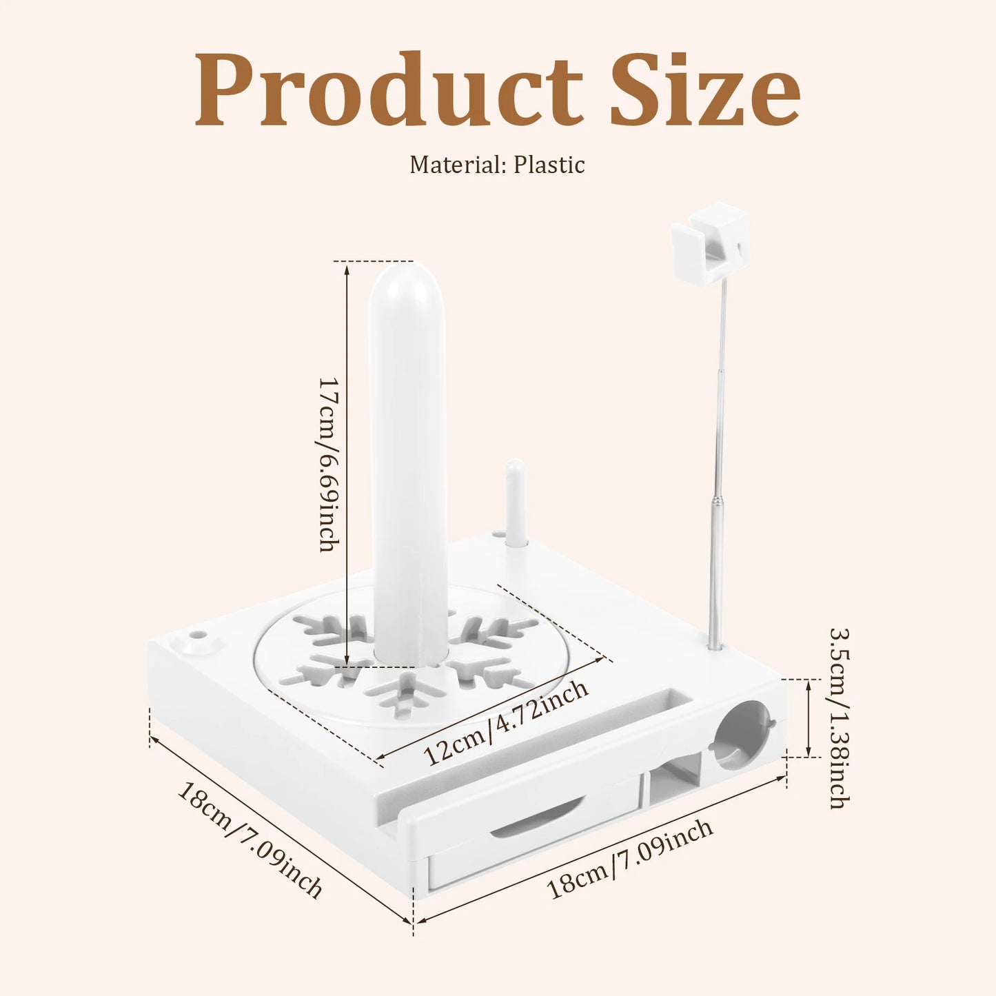 Versatile Yarn Spool Box Portable Crochet Caddy Yarn Organizer Spool Box with Bottom Drawer & Phone Stand for Knitting Lovers
