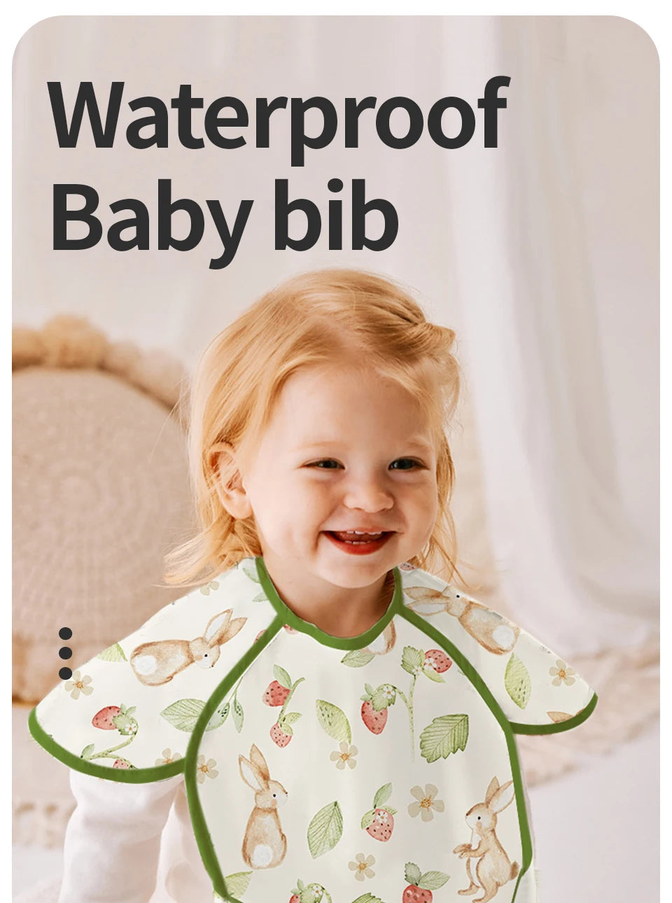 Kangobaby #My Soft Life# New Waterproof Baby Sleeveless Feeding Bib Fashion Full Body Cover