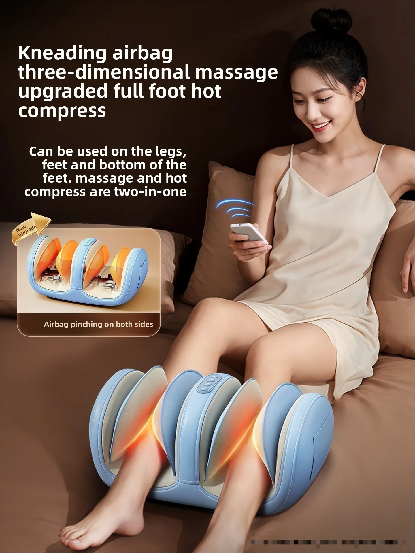 Air Pressure Leg Massager Foot Massage Multi-functional Widened Kneading Squeeze Deep Relaxation Calf With Remote Control