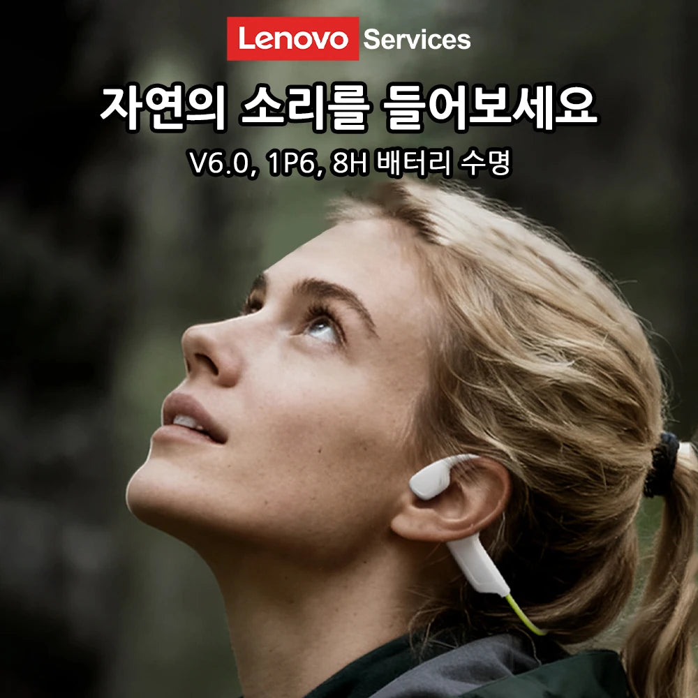 Genuine Lenovo S102 Bone Conduction Earphones Air Conduction Headphones BT V6.0 Wireless Sports HiFi Sound Waterproof Headsets