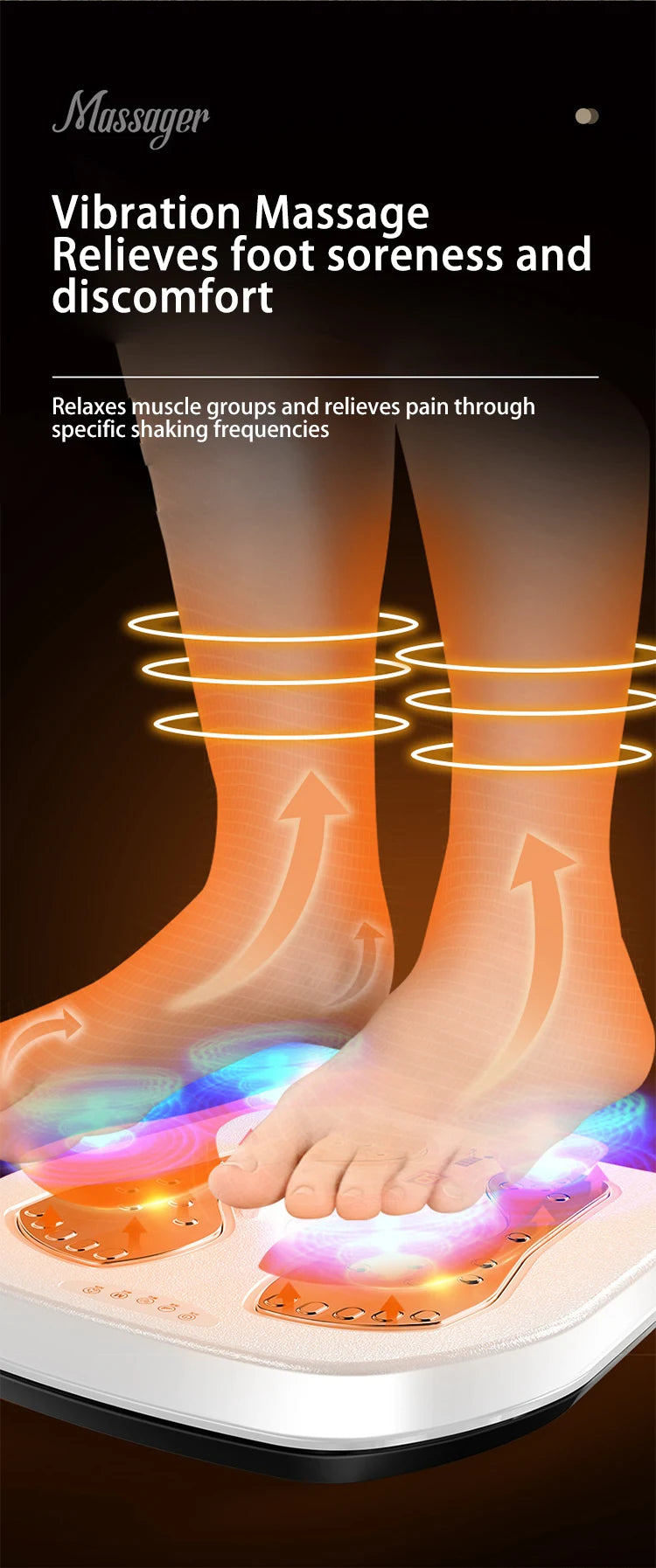 Vibration Foot Leg Trainer with Heat,Remote Control,Adjustable Vibration Speed Electric Machine, for Circulation,Plantar Fa