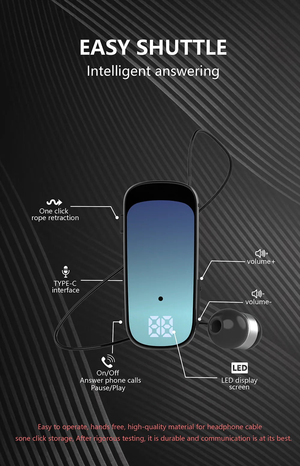 K65 20 Hours Work Time Mini Wireless Bluetooth Headset handsfree Call Remind Vibration Sport Clip Driver Earphone F920 K55 F580