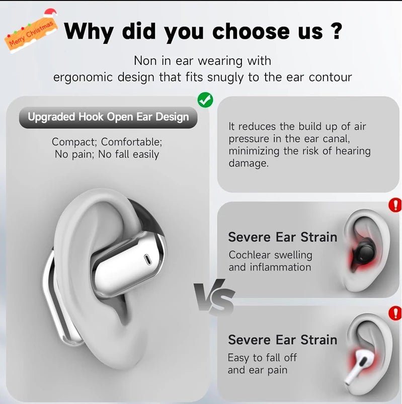 AI Language Translation Earbuds Real Time LCD Touch Screen Open Ear Wireless Headphone with 144 Language for Business