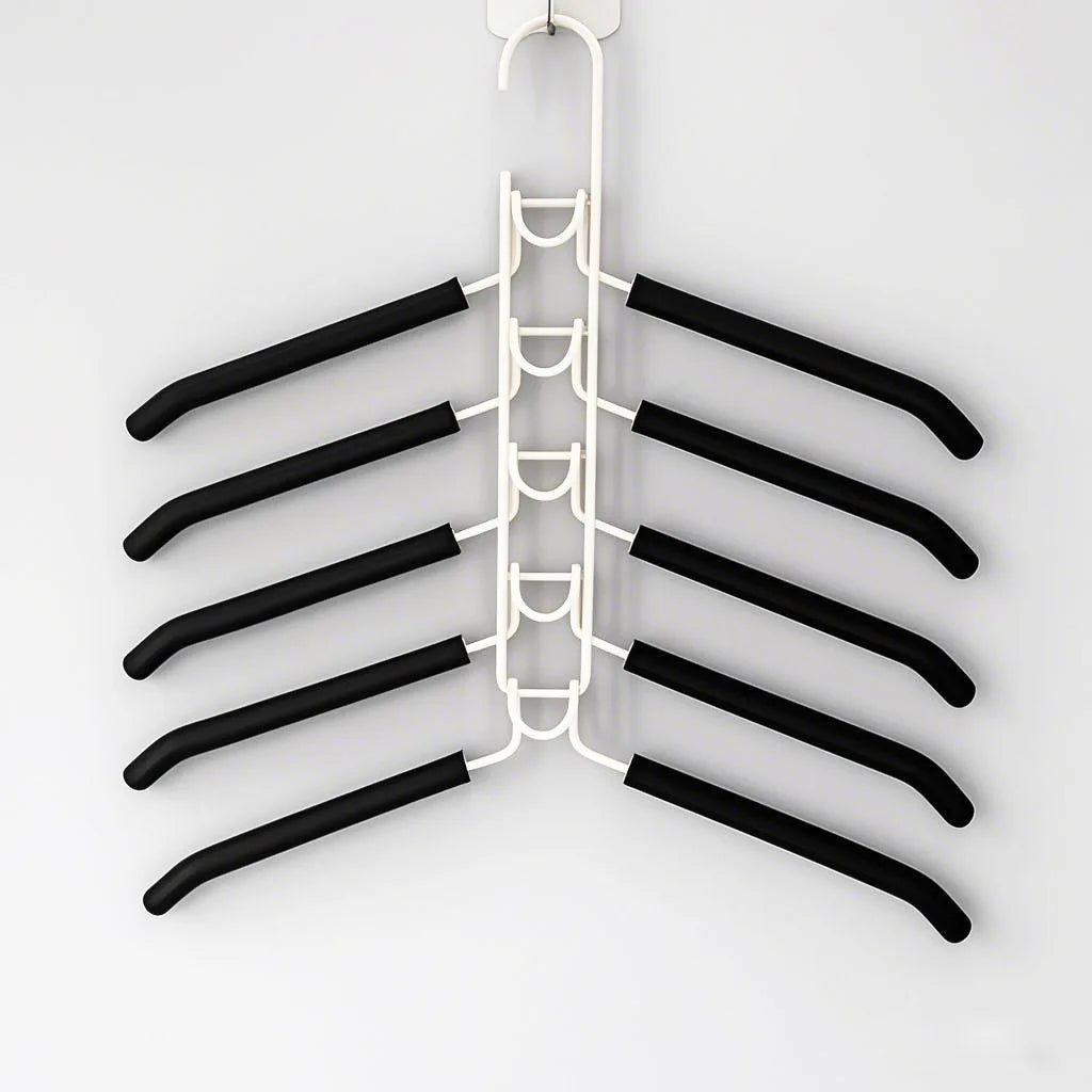 1pc Heavy-Duty Space-Saving Clothes Hanger - Multi-Layer Metal Garment Organizer with Non-Slip Foam Pads, Sturdy Closet Hanger