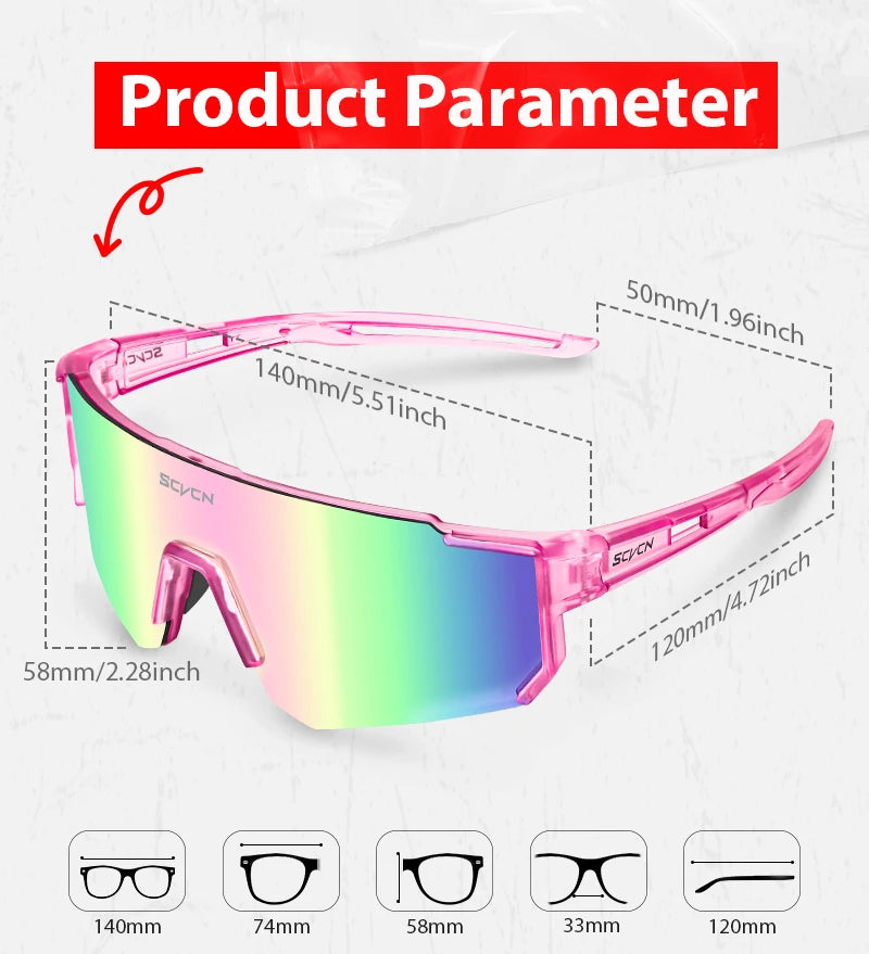 SCVCN Hot Cycling Sunglasses Men Road Driving Bike Glasses Outdoor Sports Mountain Climbing Women Bicycle UV400 Cycling Goggles