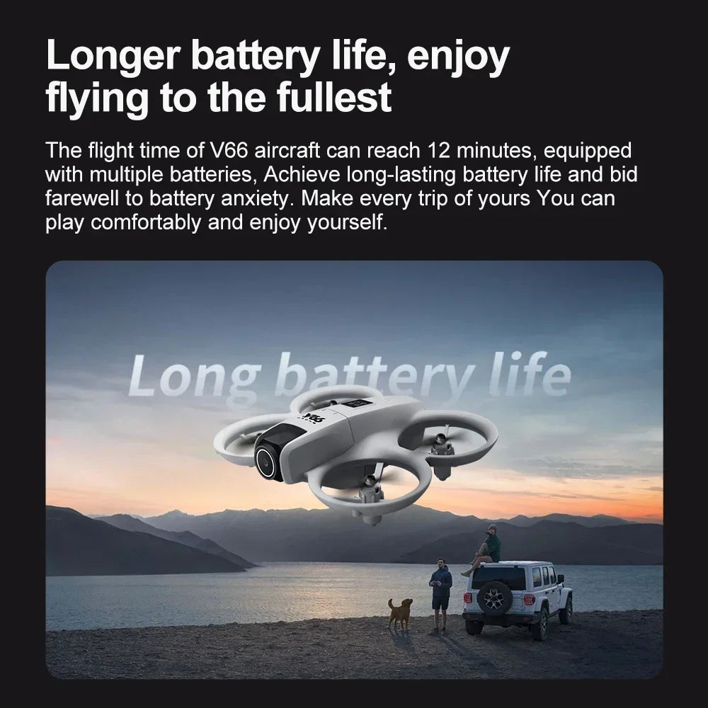 Lenovo V66 Mini Drone | 4K HD Camera, WiFi FPV, Obstacle Avoidance, Pocket-Sized RC Helicopter & Quadcopter