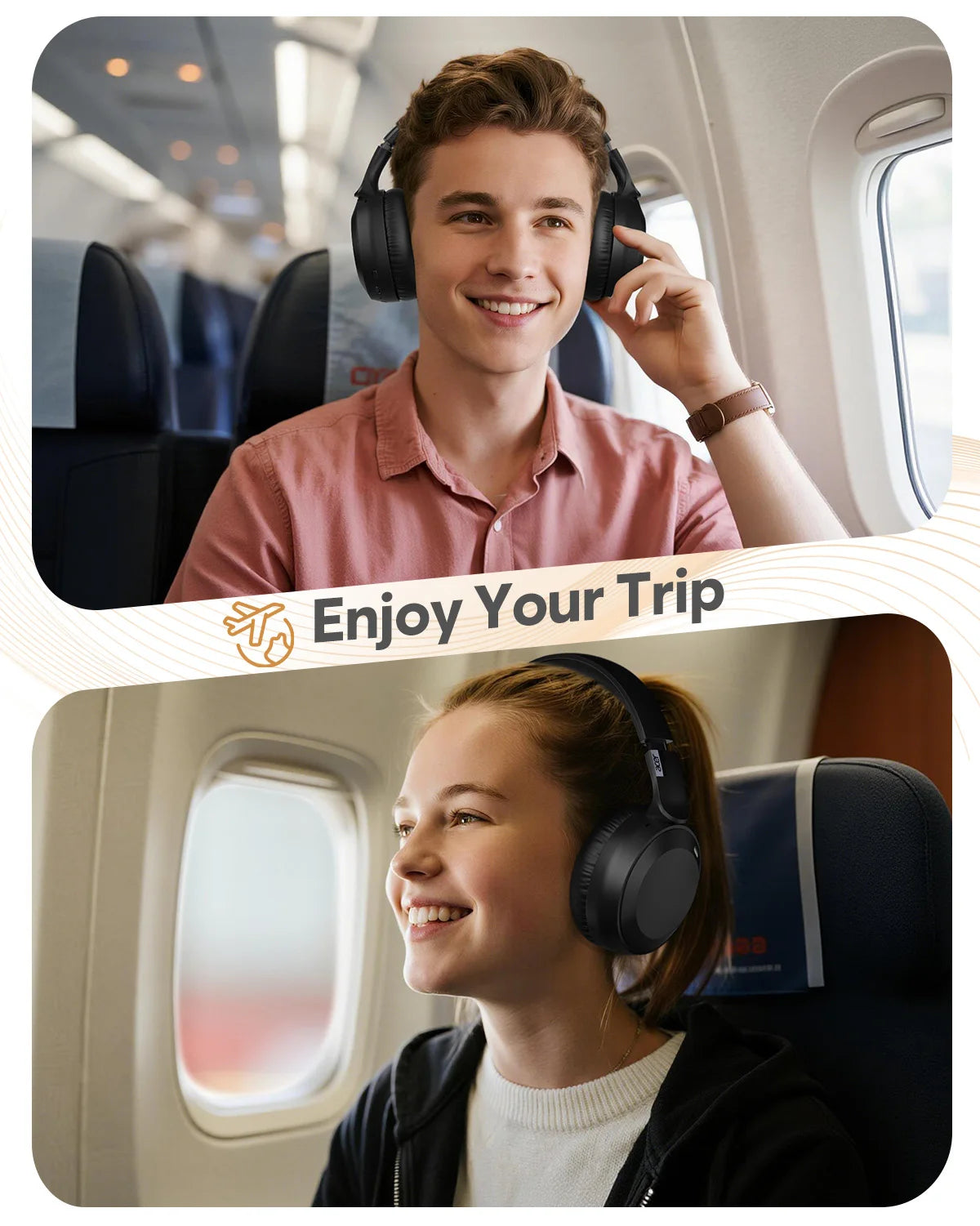 Acer OHR205 Wireless Bluetooth Headphones Foldable Over-Ear Headphone with 40mm Drivers Multipoint Bluetooth 6.0 for Home,Office