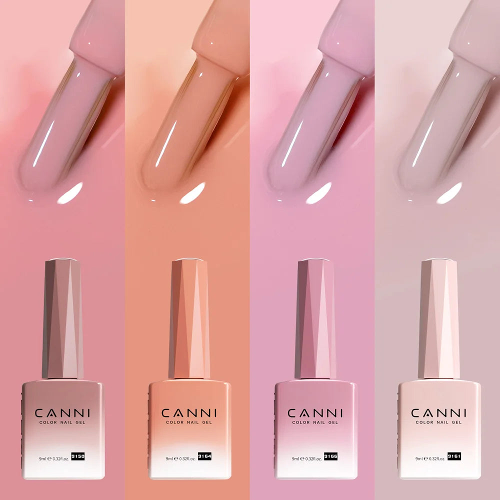 Canni Nail Gel Polish Jelly Nude Color HEMA FREE TPO FREE 9ml Transparent Semi Permanent Natural Nude French Nail Gel Lacquer