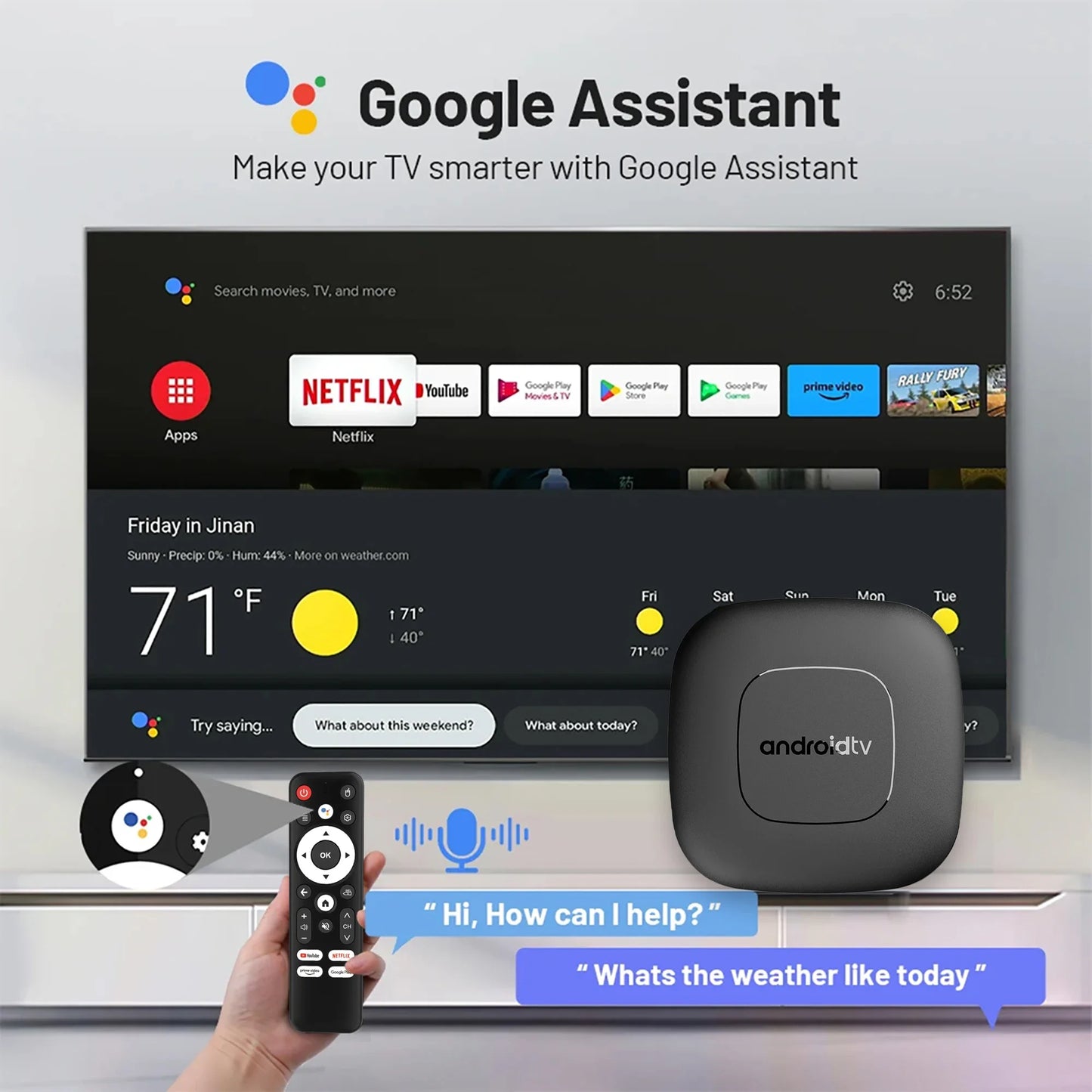 2025 mortal T1 Android16 Smart Home Theater TV Box Rockchip RK3518 Support Bluetooth5.4 Google Assistant Streaming Player WiFi 6