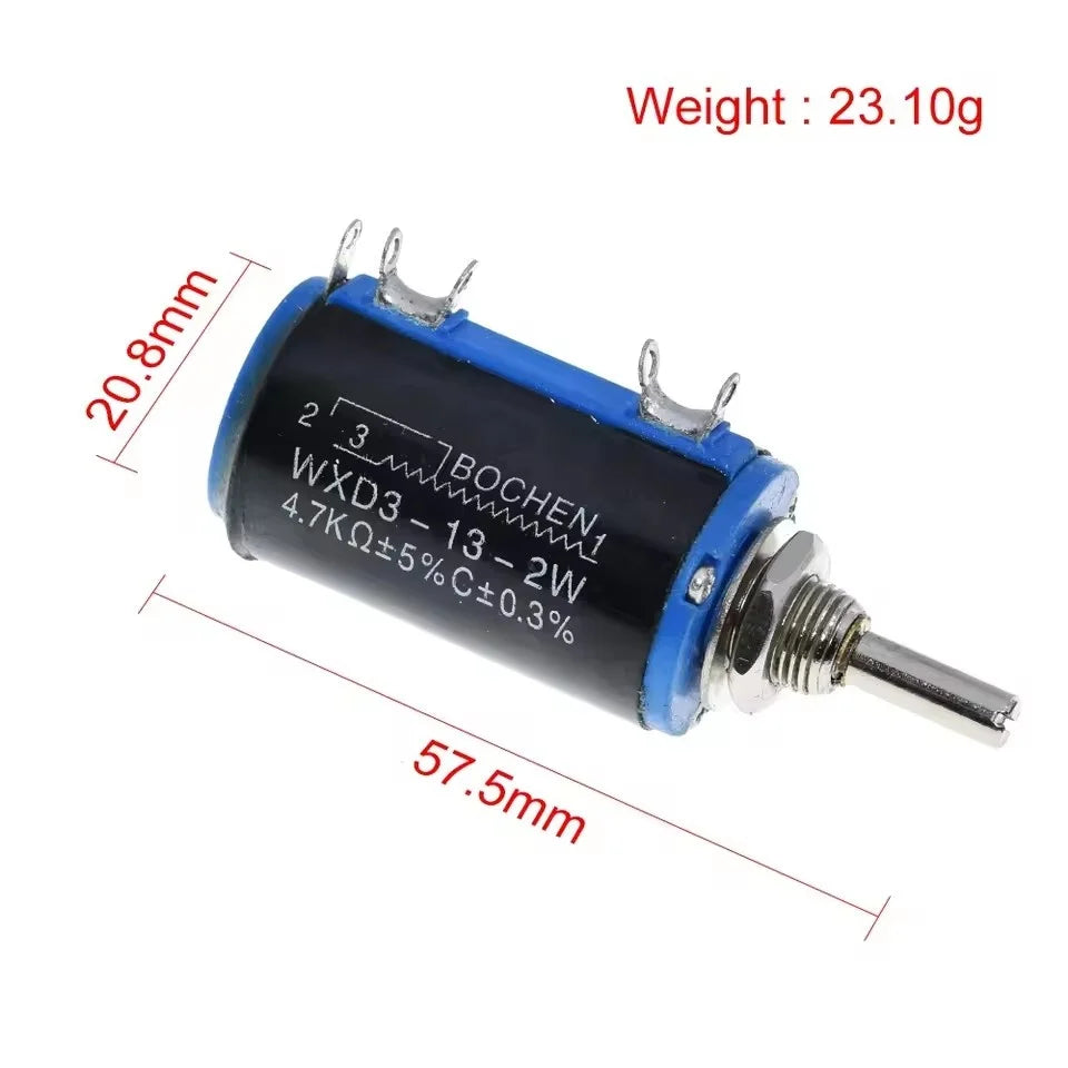 WXD3-13-2W 10K 100/220/470/680 ohm WXD3-13 2W Wirewound Multi-Turn Potentiometer 1K 2.2K 4.7K 5.6K 6.8K 47K 100K Potentiometer