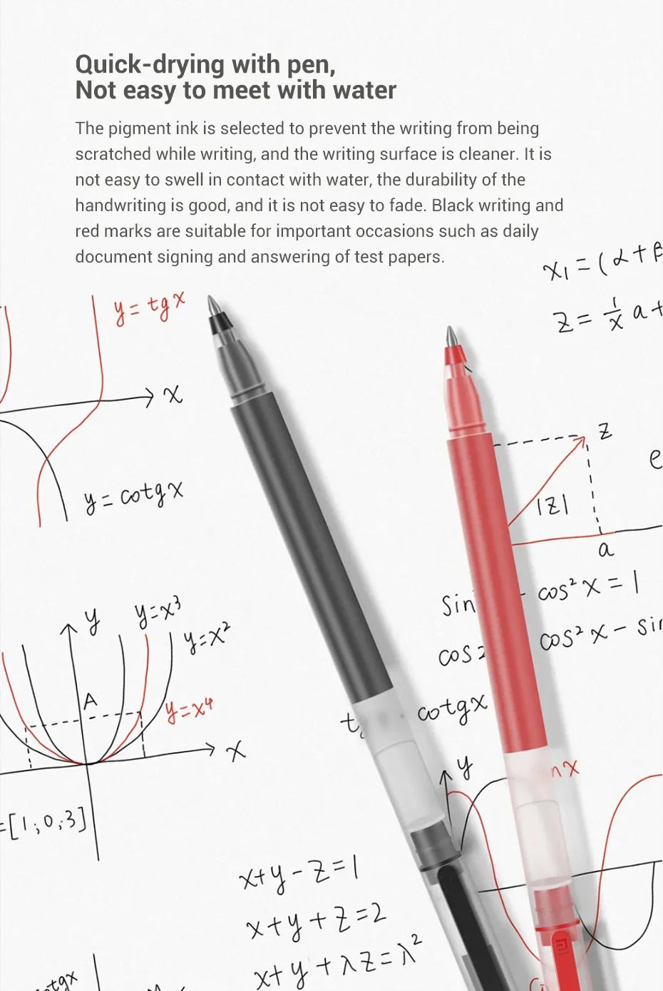 Xiaomi Super Durable Writing Sign Pen 0.5mm Gel pen Signing Pens Smooth Switzerland Refill Red Black Ink Pen Ballpoint Pen