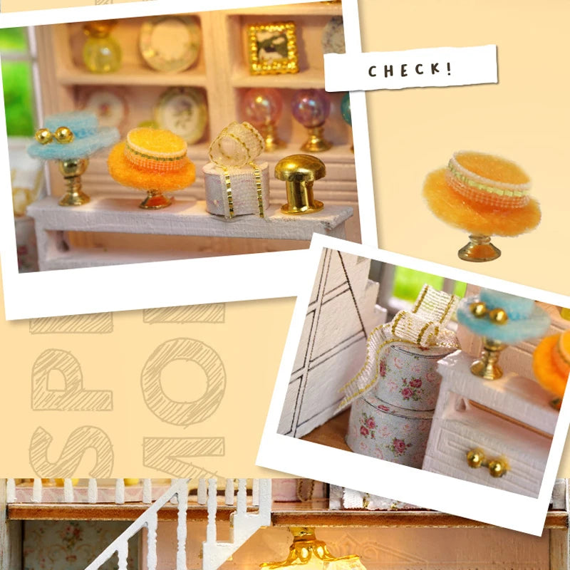 DIY Wooden Doll Houses Mini Assembly Handmade Small House Creative Scene Decoration DollHouse For Toys Birthday Gifts