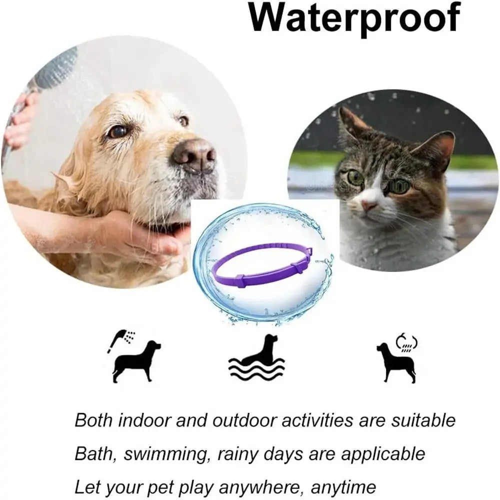 38cm/63.5cm Pet Calming Collar Necklace Anxiety Stress Reduction Pacify Soothing Adjustable Waterproof TPR Cats Dogs Supplies