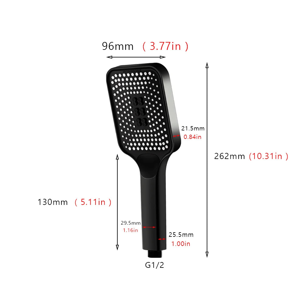Large Flow High Pressure Shower Head Spray Bathroom Rain Shower Silicone Water-saving Nozzle Pressurization Handheld Accessories