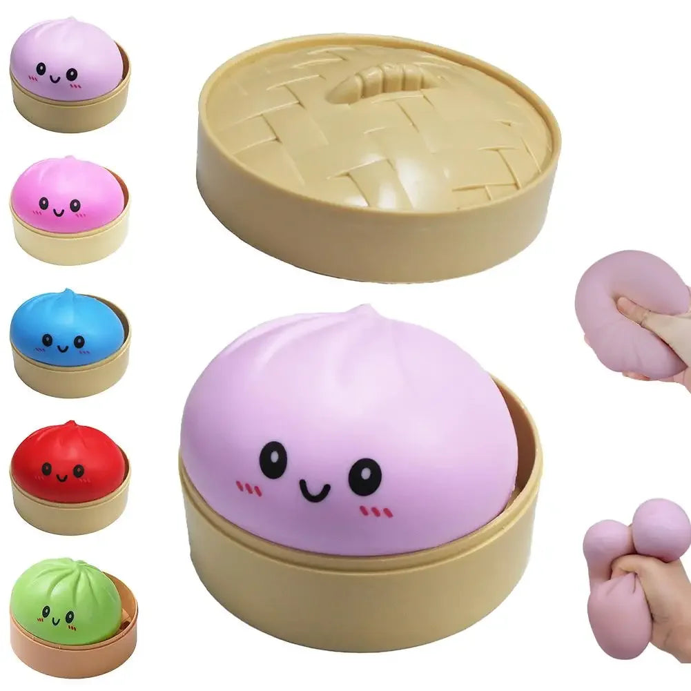 Colorful Dumpling Squishes Stress Balls Reusable Low Rebound Decompression Toys Dough Ball Unique Home Decoration Gifts
