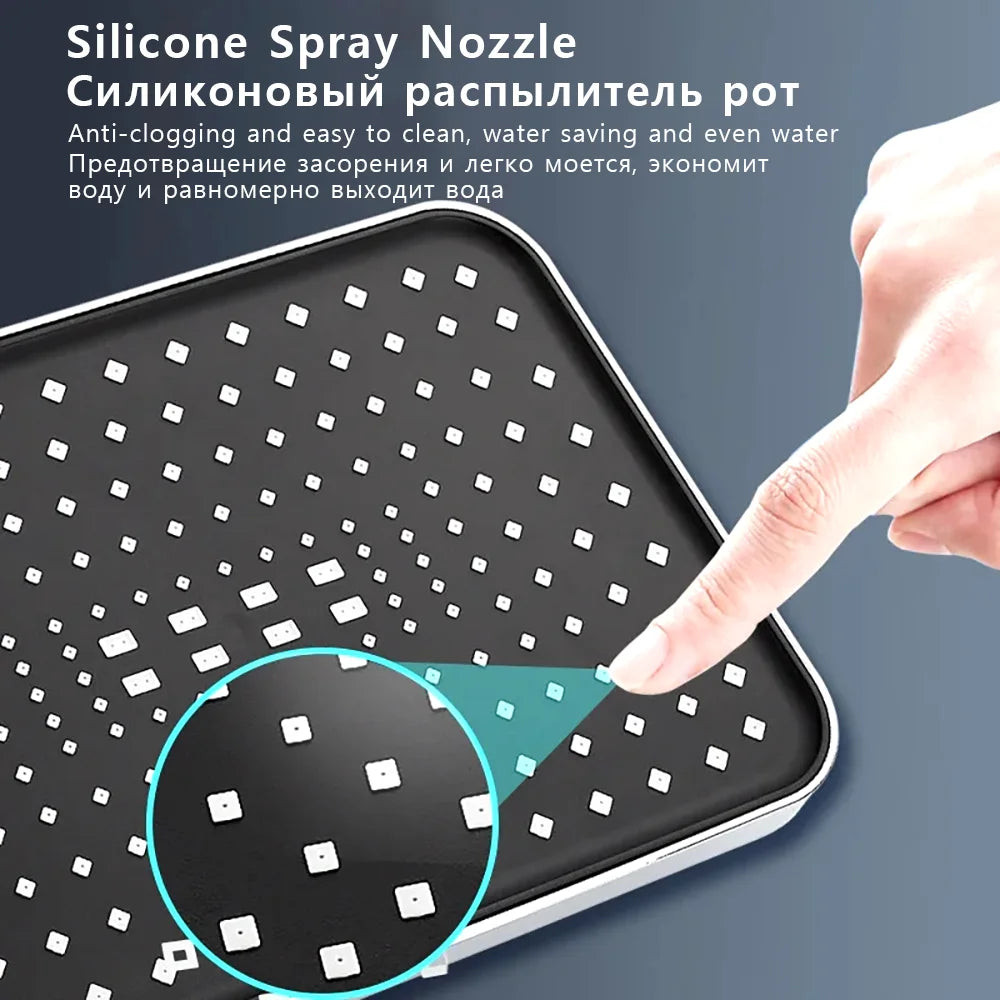 Large Flow High Pressure Shower Head Spray Bathroom Rain Shower Silicone Water-saving Nozzle Pressurization Handheld Accessories