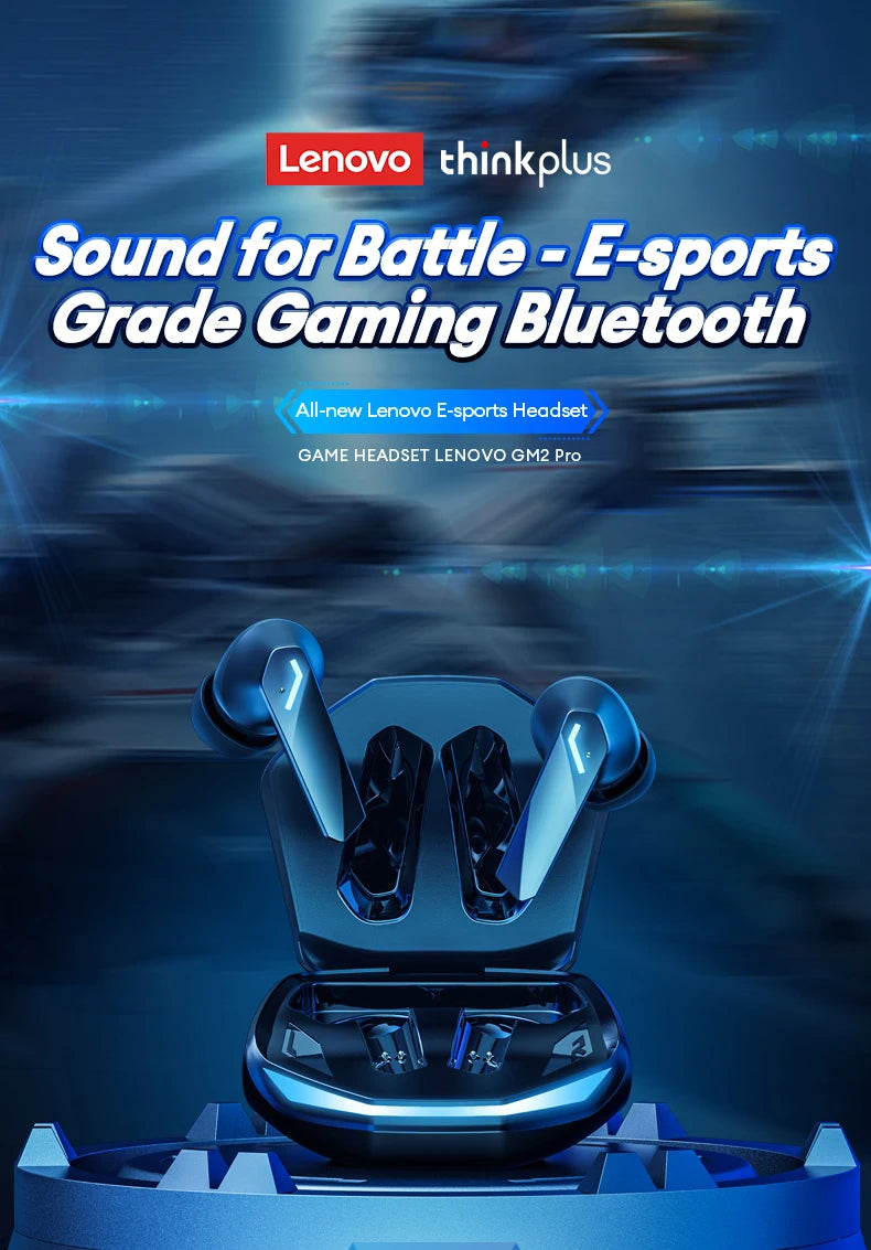 Lenovo GM2 Pro Bluetooth 5.3 Earphones Sports Headset Wireless In-Ear Gaming Low Latency Dual Mode Music Headphones New