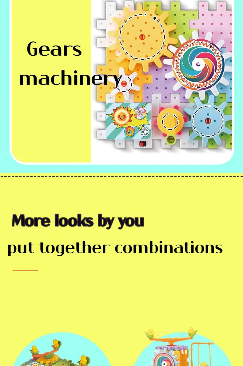Hot 83-263 PCS Electric Gears 3D Puzzle Model Building Kits Plastic Brick Blocks Educational Toys For Kids Children Xmas Gifts