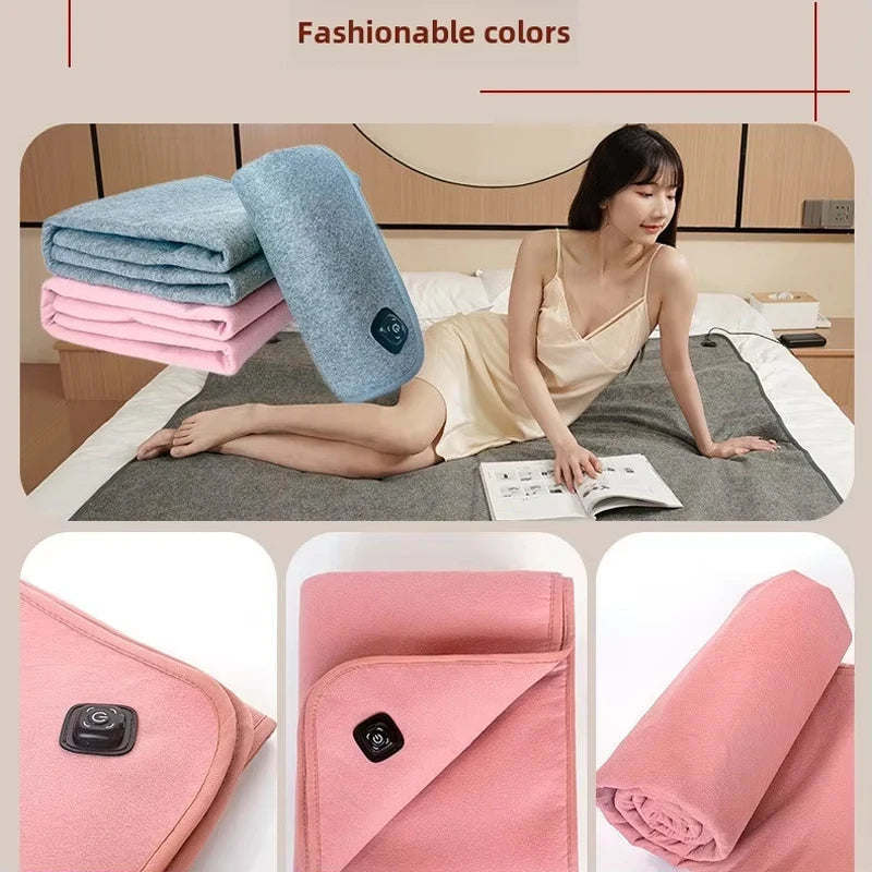 6 Area 10W DC Heated Mat Plush Electric Blanket Single Mattress USB Type-C Interface Portable Washable Office Bedroom Outdoor