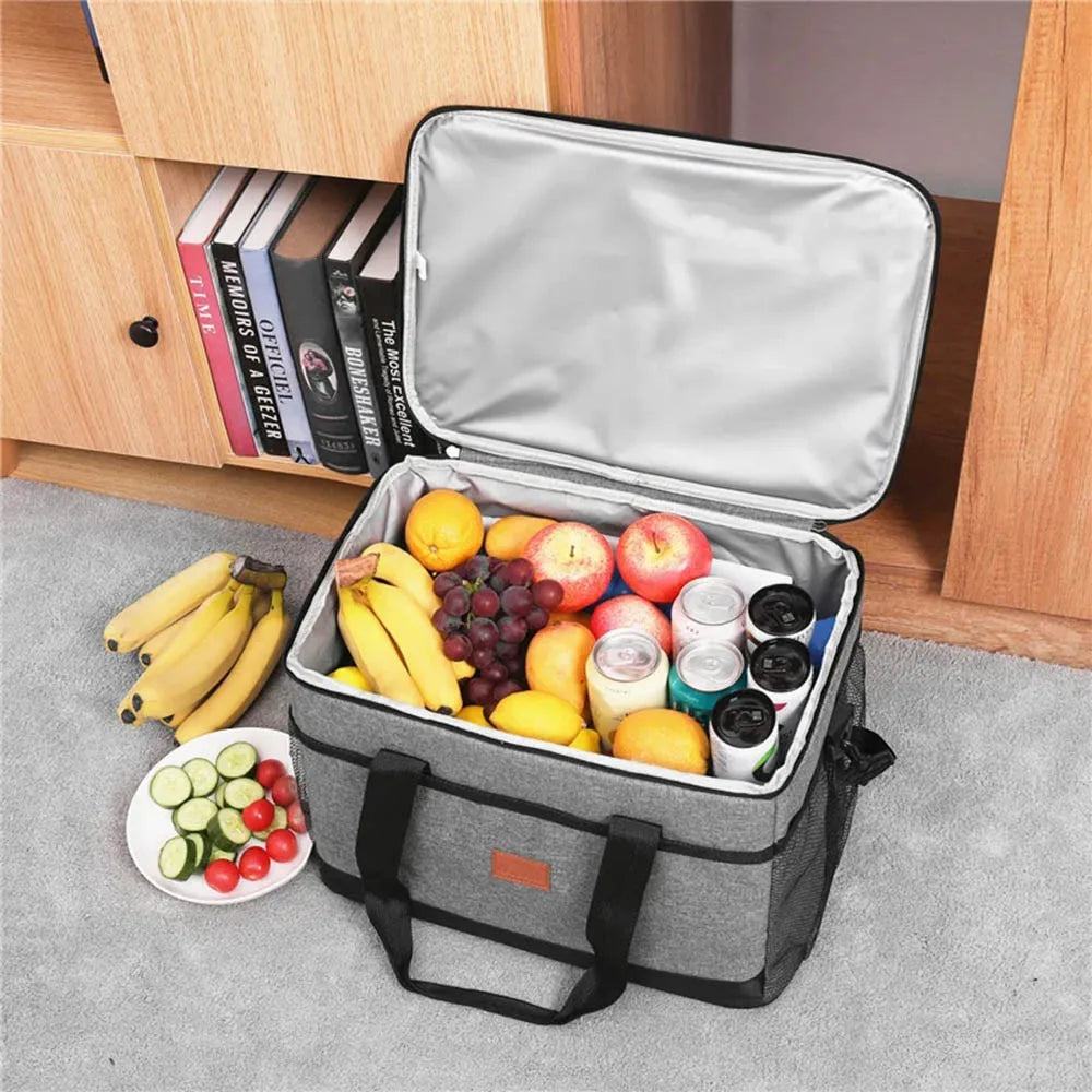 35L Large Capacity Collapsible Cooler Bag Insulated Picnic Lunch Bag Box Cooling Bag for Outdoor Travel Camping BBQ Family Party