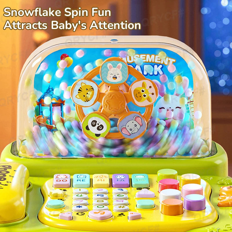 Simulation Telephone Toys Snowfiake Music Lights Story Machine Baby Mobile Phone Multi-functional Kids Education Christmas Gifts