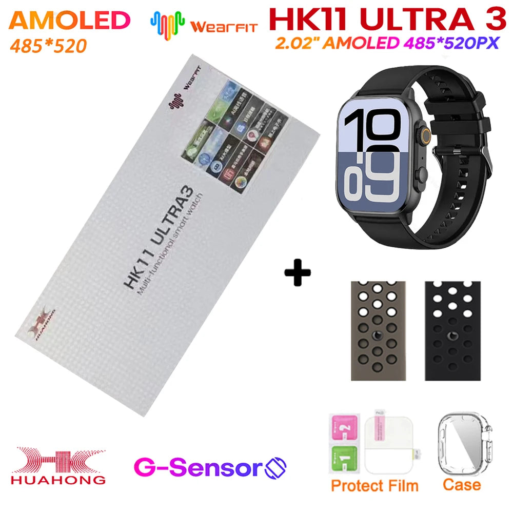 Upgrade Hk11 Ultra 3 Gen2 SmartWatch 4GB ROM AI ROBOT AMOLED Network 49mm G-Sensor ChatGPT NFC Compass GPS 3D Menu Music Watch