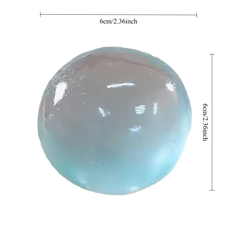 Blue Transparent Maltose Squishy Toy, Cute Mochi Soft Simulated Ball, Fast Rebound Anti Stress Fidget Decompression Toy