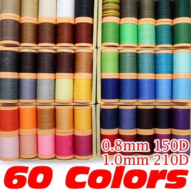 Handmade Flat Wax Thread for Leather Craft, Hand Stitching, DIY Wax Coated Strings, Repair Shoes, Sewing Tools, 0.8mm, 1.0mm
