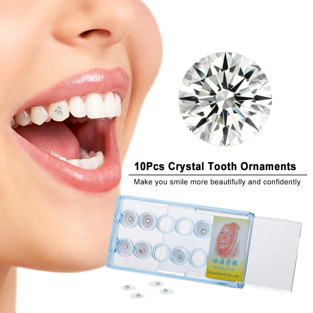 10pcs Dental Oral Teeth Diamond Tooth Gems Crystal Ornaments Jewelry UK