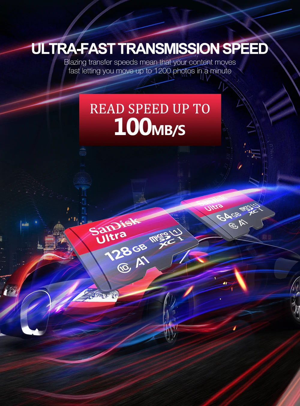 100% Original SanDisk Micro tf SD Card Class 10 TF Card 32GB 64GB 128GB Memory Card for Phone Tablet Flash Card