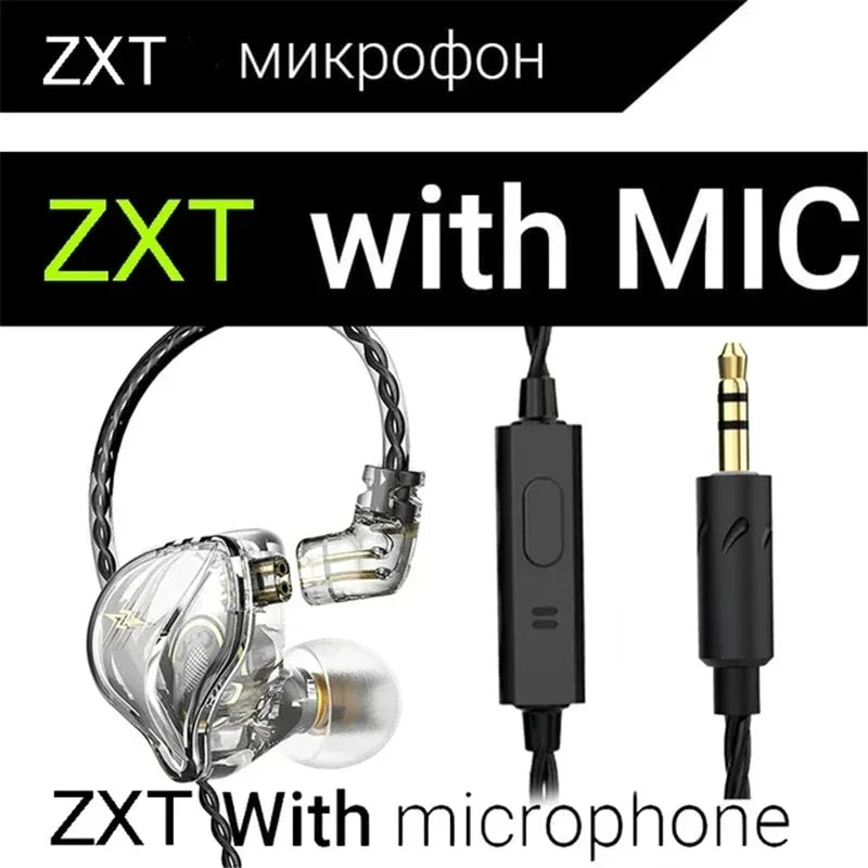 QKZ CK5 FiLe Wired Earphone with Microphone HiFi Music Earphone Professional Gaming And Sports Noise Cancelling Headphones