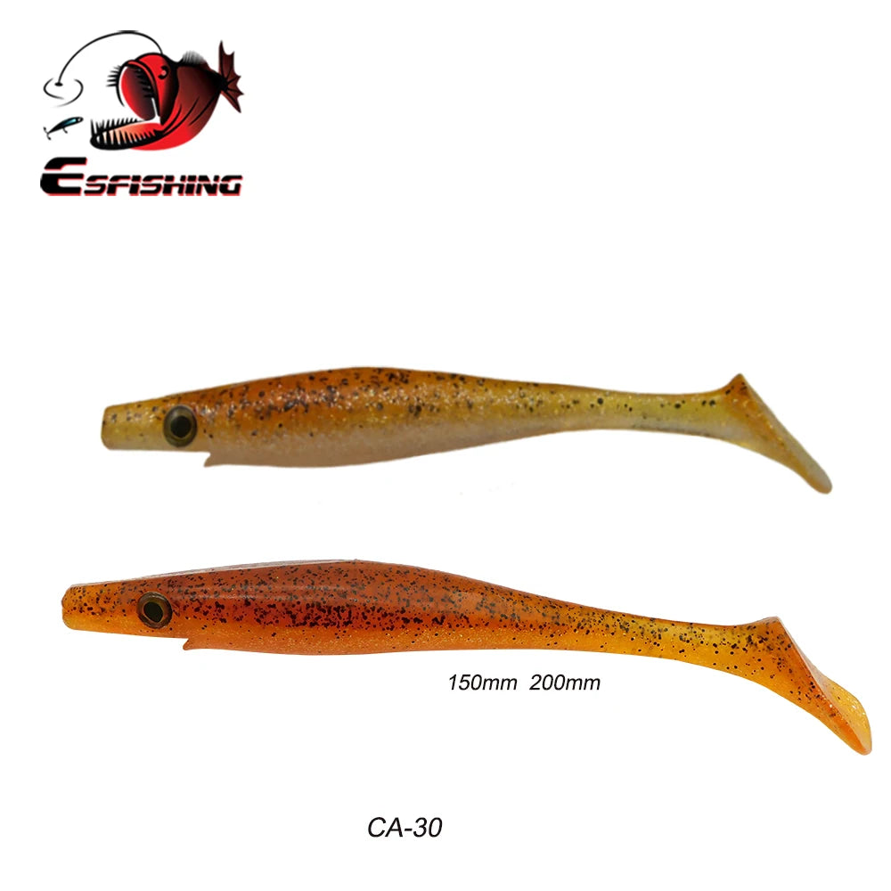 ESFISHING soft lures fishing Peche pike Hog Shad 100mm  200mm Sea Fishing Silicone bait swimbait sea lake isca artificial