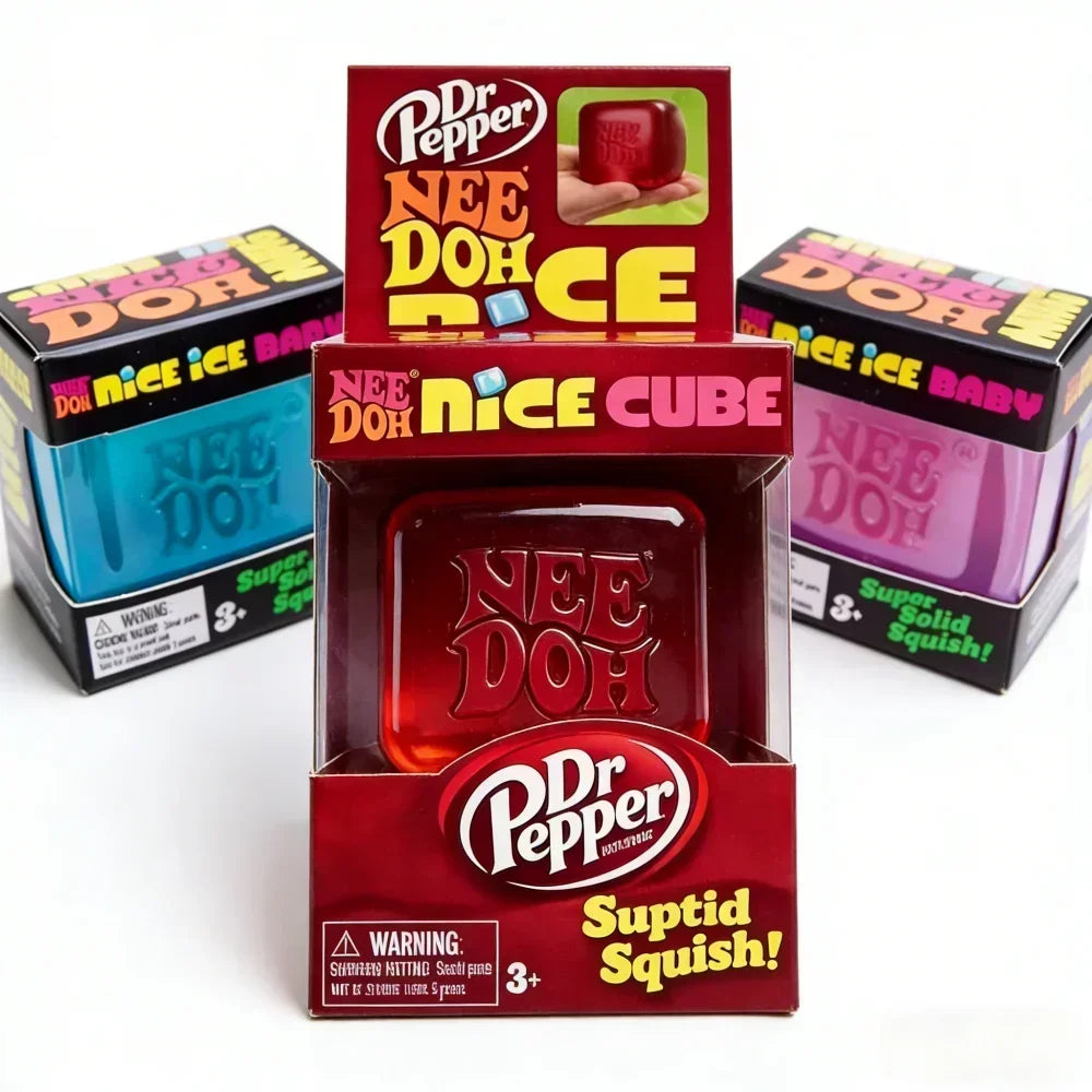 Schylling NeeDoh Nice Cube Squishy Squeeze Toy Stress Relief Anti Anxiety Sensory Fidget Tool For Kids Adults Autism ADHD