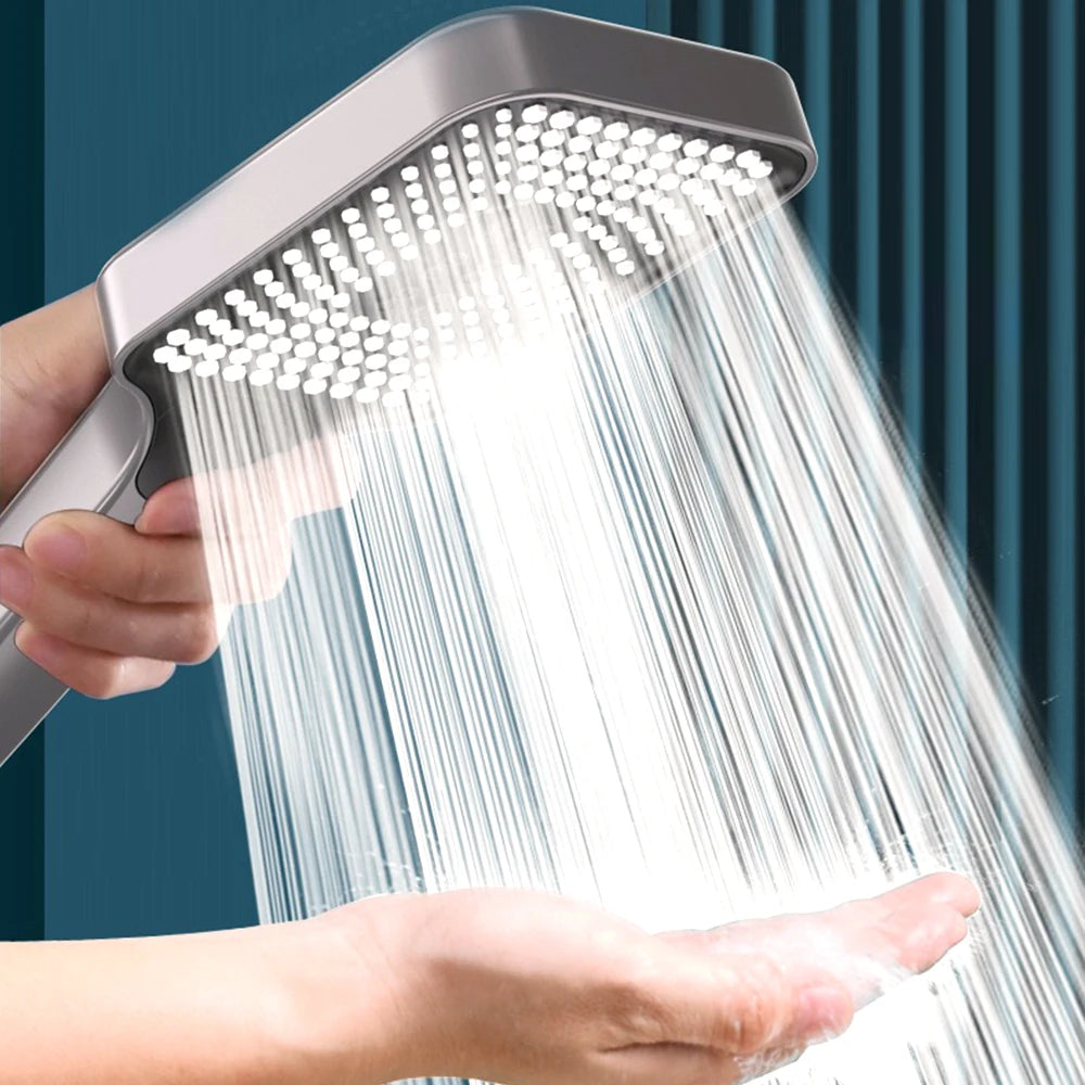 Large Flow High Pressure Shower Head Spray Bathroom Rain Shower Silicone Water-saving Nozzle Pressurization Handheld Accessories