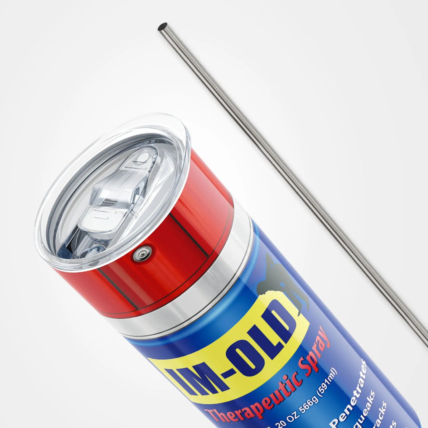 20oz tumbler 600ml Spray Can Tumbler with Lid & Stainless Straw | WD-40 Inspired & IM-OLD Parody Insulated Mug