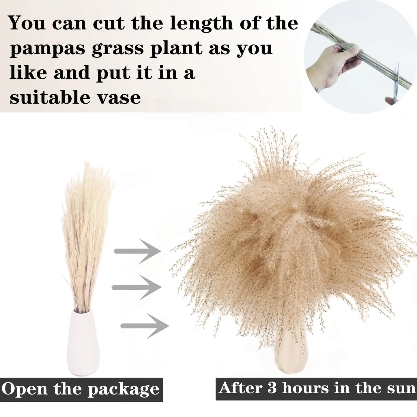 120pcs Fluffy Pampas Bunny Tail Grass Dried Artificial Flowers  Bouquet for Bathroom Wall Office Boho Home Wedding Decorations