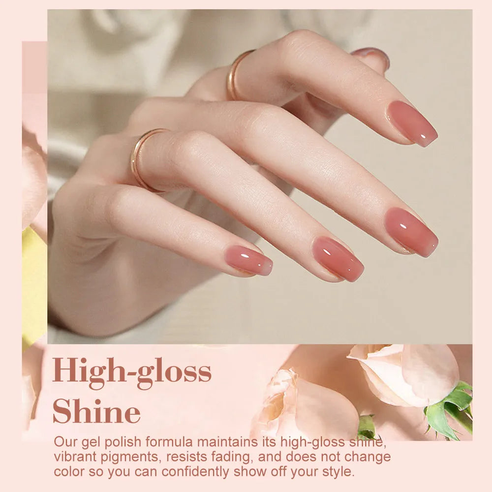 Canni Nail Gel Polish Jelly Nude Color HEMA FREE TPO FREE 9ml Transparent Semi Permanent Natural Nude French Nail Gel Lacquer