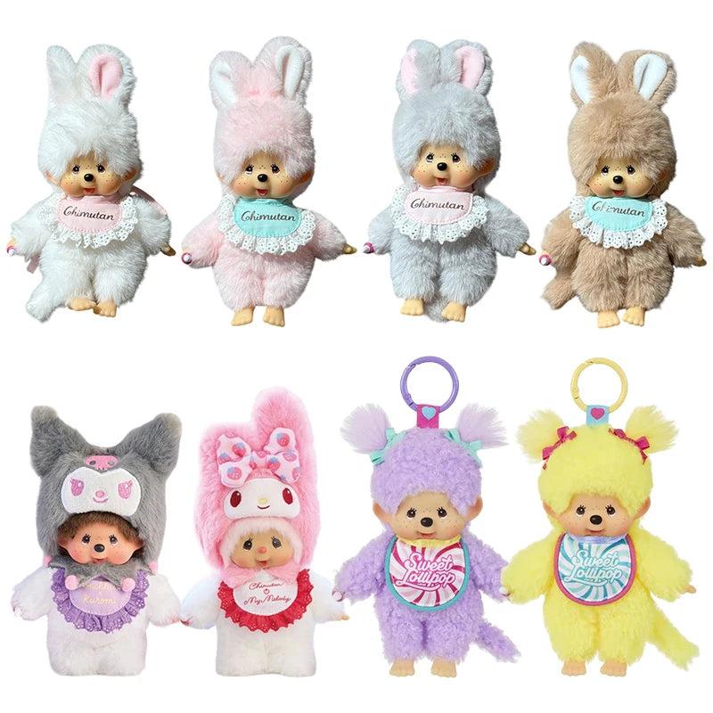 Monchhichi Plush Keychain Kawaii Monchichi Pendant Backpack Charms Cartoon Monchich Keyring Party Favor Gifts 키티 몬치치 モンチッチ