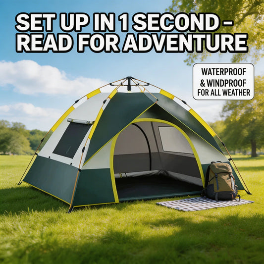 3-4 Person Instant Pop-Up Camping Tent Waterproof UV Protection Automatic Tent for Outdoor Hiking
