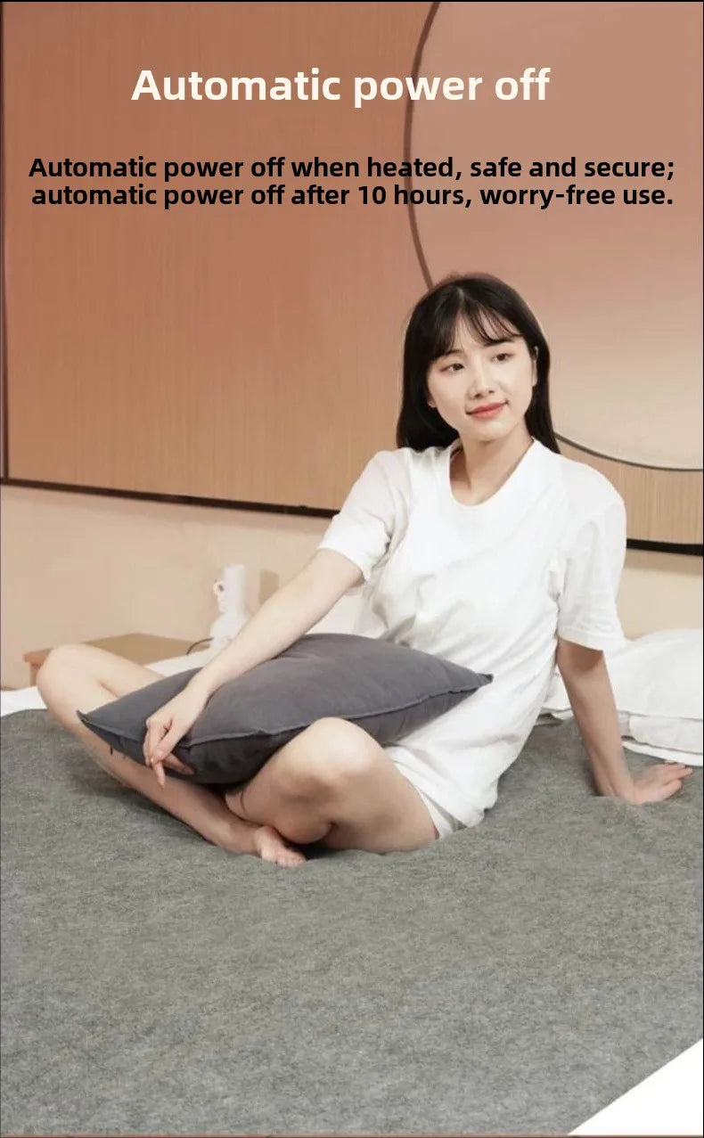 6 Area 10W DC Heated Mat Plush Electric Blanket Single Mattress USB Type-C Interface Portable Washable Office Bedroom Outdoor