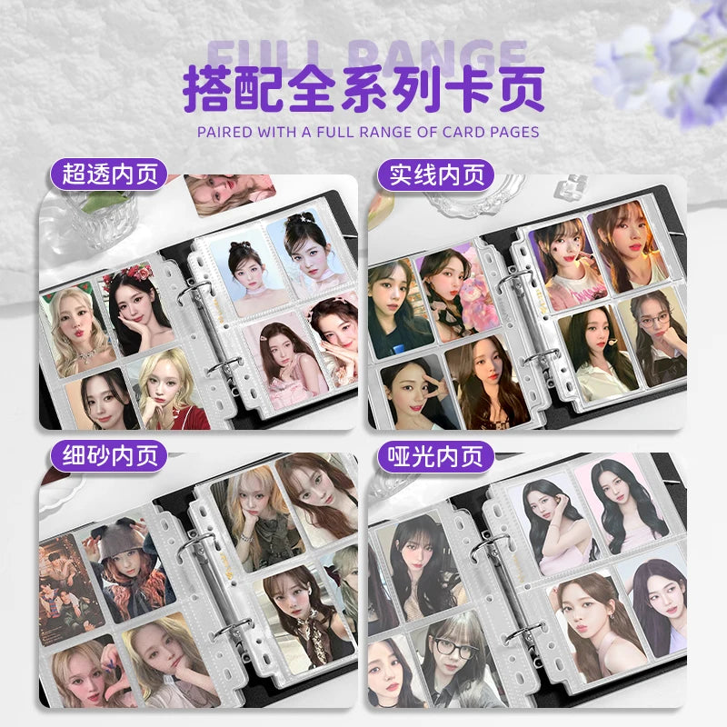 SINGBA a5 / a4 Ring Binder Album for 3" Cards - K-pop Idol Photocard Holder, Polaroid Photo Organizer (4/9 Grid, Refillable)