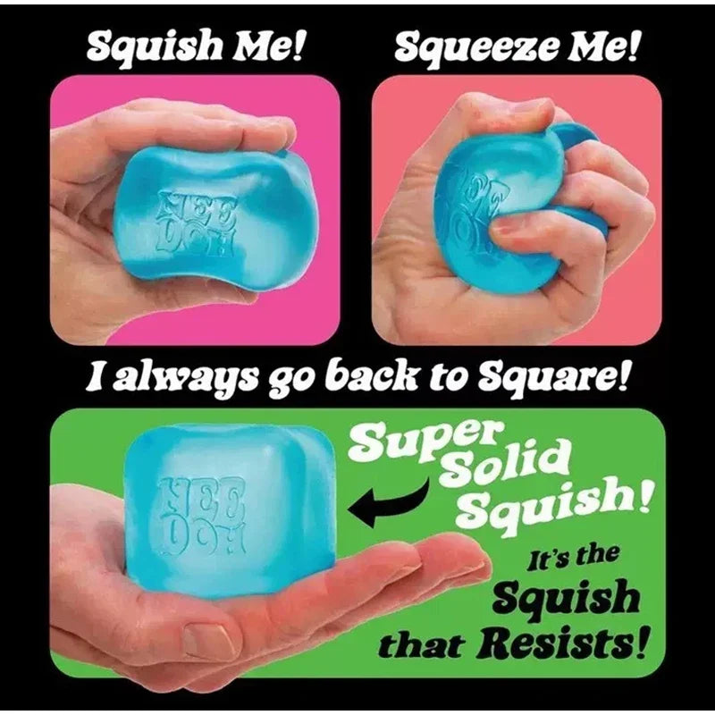 NEW Trending Nee Doh Jellyfish & Cube Squish Toy - Soft Jelly Squeeze Stress Relief Fidget, Sensory NeeDoh for Kids & Adults @！