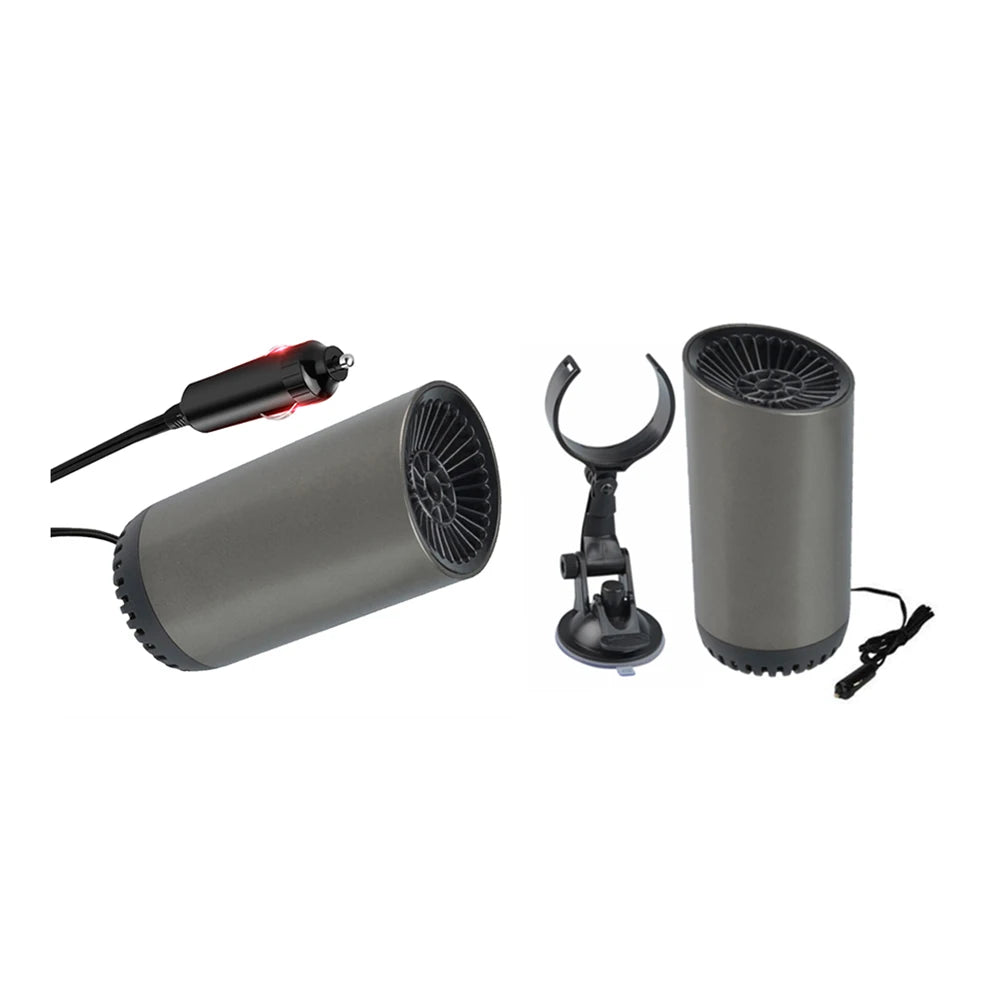 2 in 1 12V 150w Suction Cup Car Heater Windshield Defrost Defogger Car Heat Cool 360° Rotatable Car Accessories Portable Heater